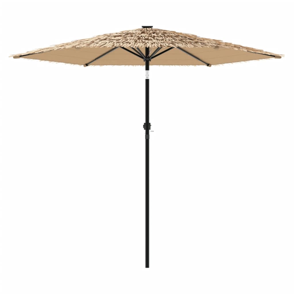 vidaXL Parasol ogrodowy z LED, stalowy słupek, brązowy, 268x268x226 cm