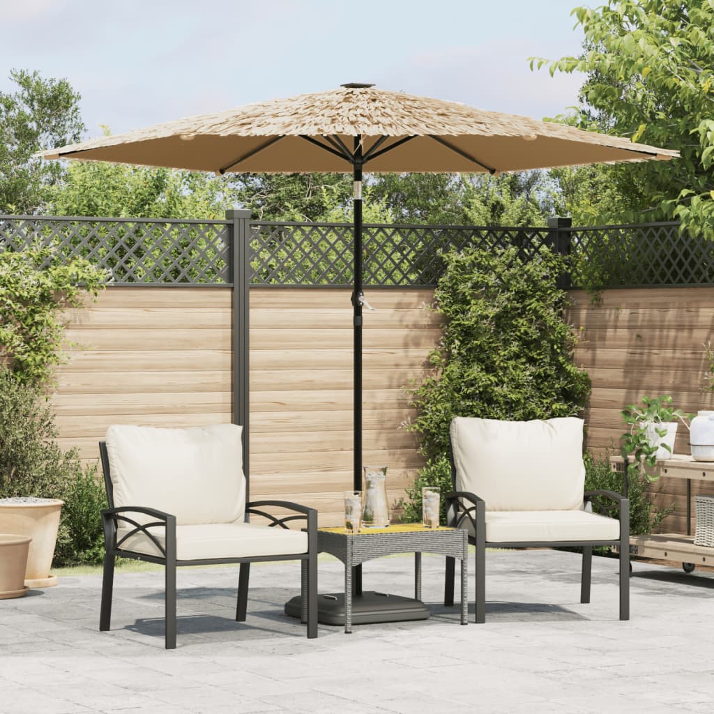 vidaXL Parasol ogrodowy z LED, stalowy słupek, brązowy, 268x268x226 cm