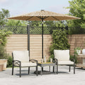 vidaXL Parasol ogrodowy z LED, stalowy słupek, brązowy, 268x268x226 cm