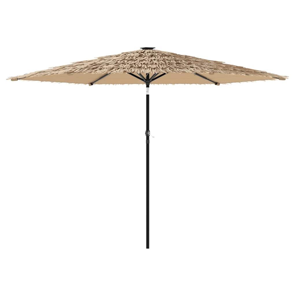 vidaXL Parasol ogrodowy z LED, stalowy słupek, brązowy, 288x288x225 cm