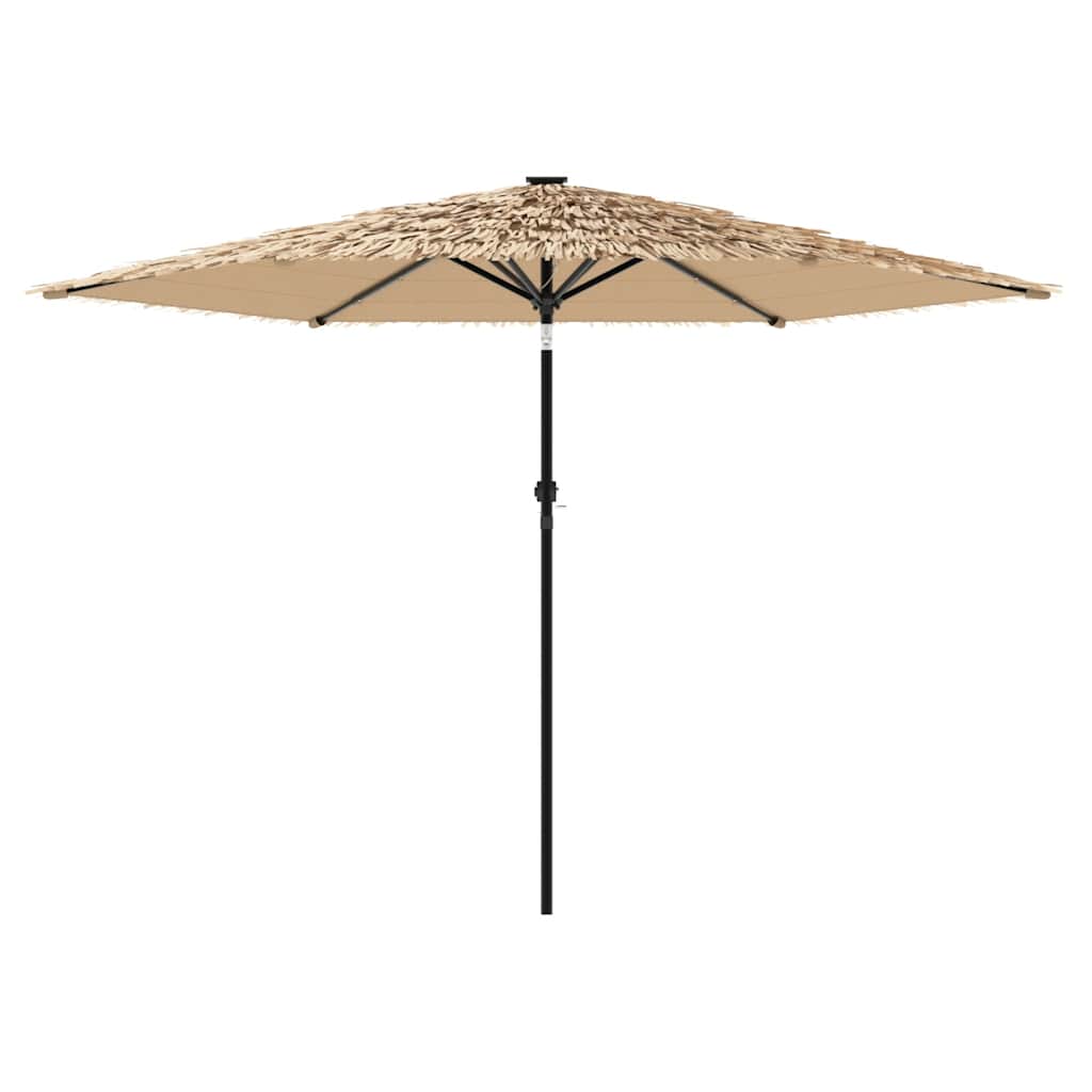 vidaXL Parasol ogrodowy z LED, stalowy słupek, brązowy, 288x288x225 cm