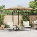 vidaXL Parasol ogrodowy z LED, stalowy słupek, brązowy, 288x288x225 cm