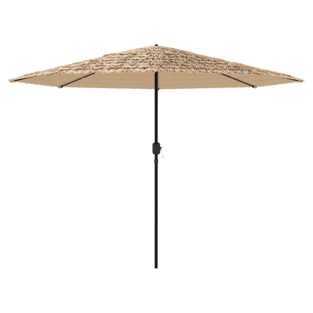 vidaXL Parasol ogrodowy z LED, stalowy słupek, brązowy, 324x324x247 cm