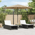 vidaXL Parasol ogrodowy z LED, stalowy słupek, brązowy, 324x324x247 cm