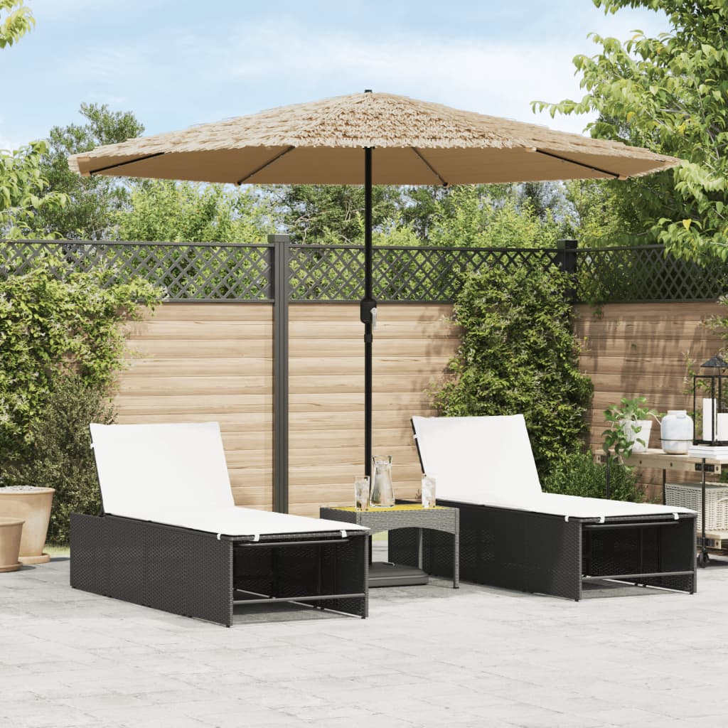 vidaXL Parasol ogrodowy z LED, stalowy słupek, brązowy, 324x324x247 cm