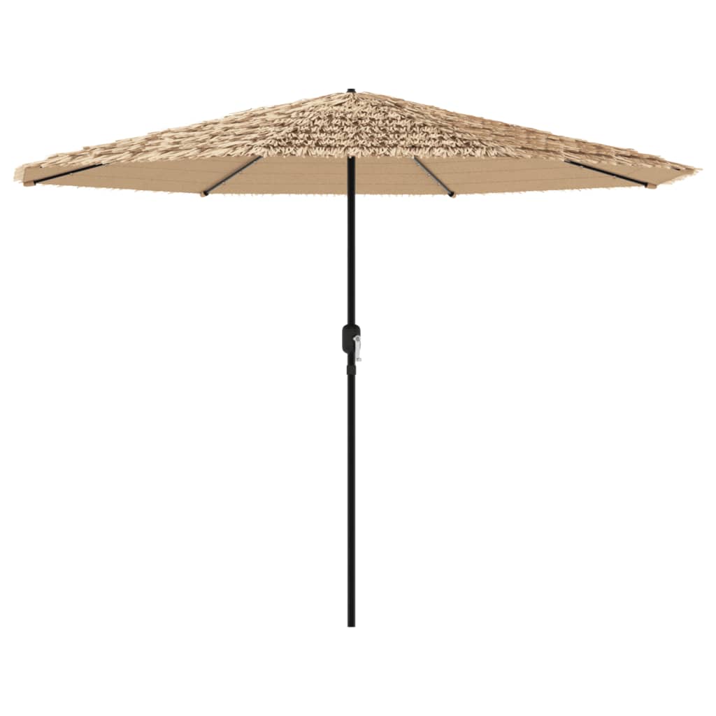 vidaXL Parasol ogrodowy z LED, stalowy słupek, brązowy, 388x388x248 cm