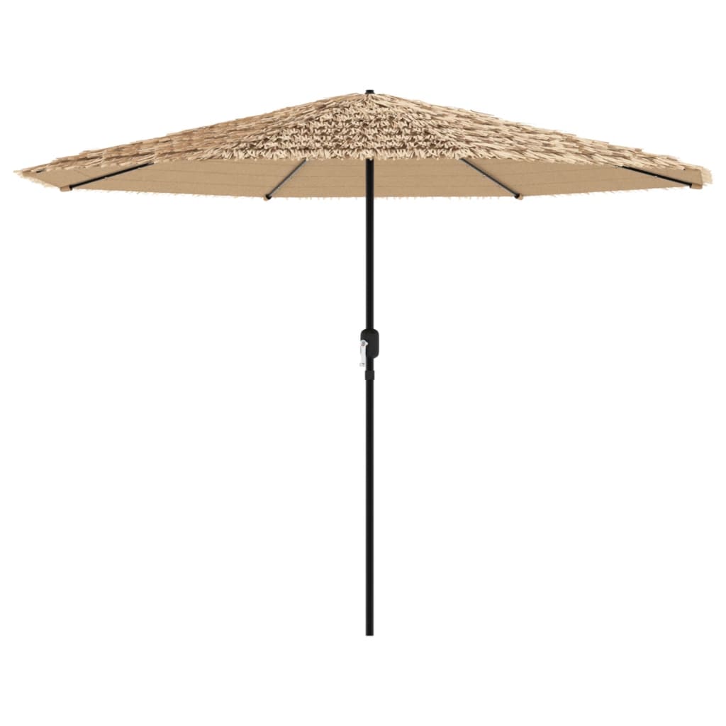 vidaXL Parasol ogrodowy z LED, stalowy słupek, brązowy, 388x388x248 cm