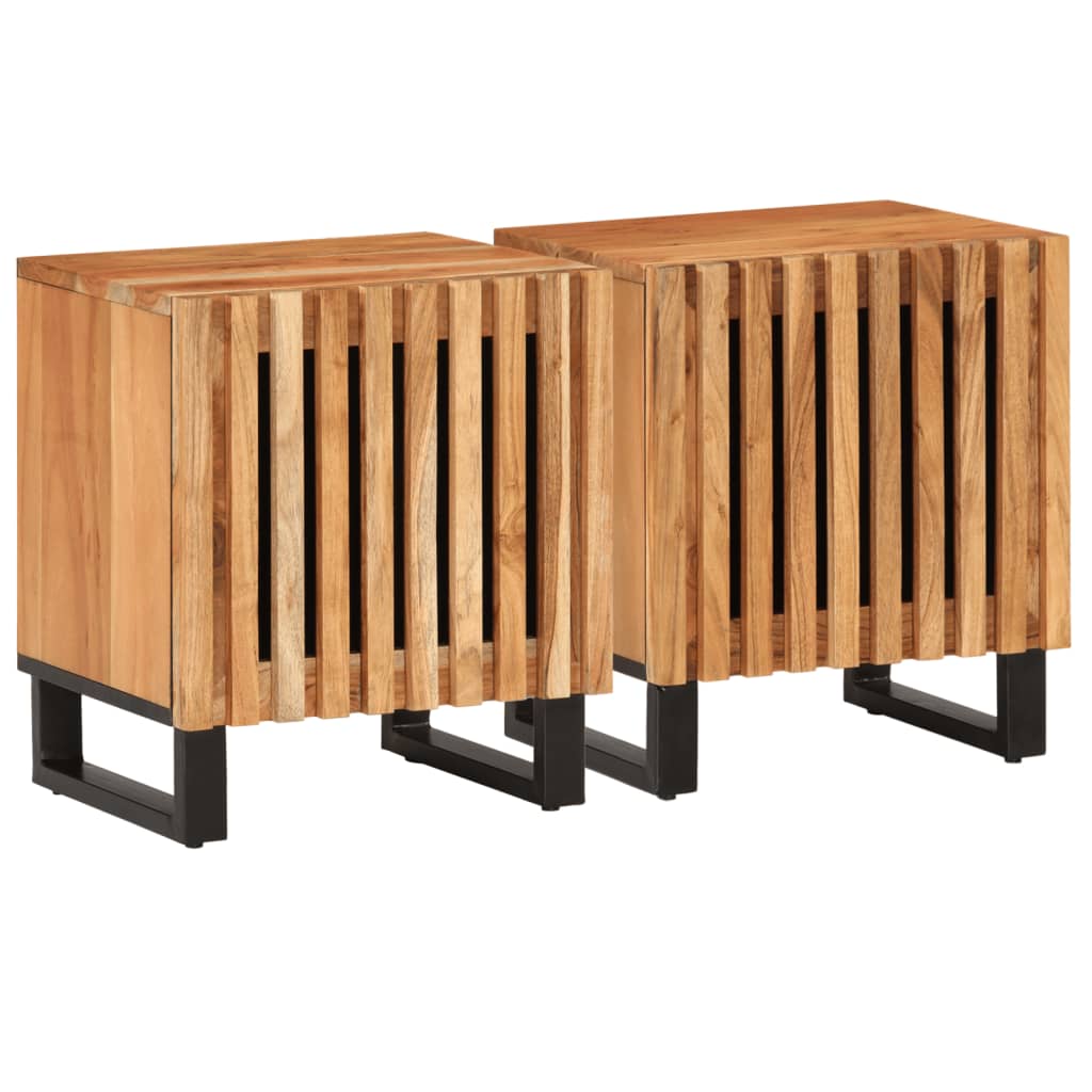 vidaXL Szafki nocne, 2 szt., 40x34x46 cm, lite drewno akacjowe