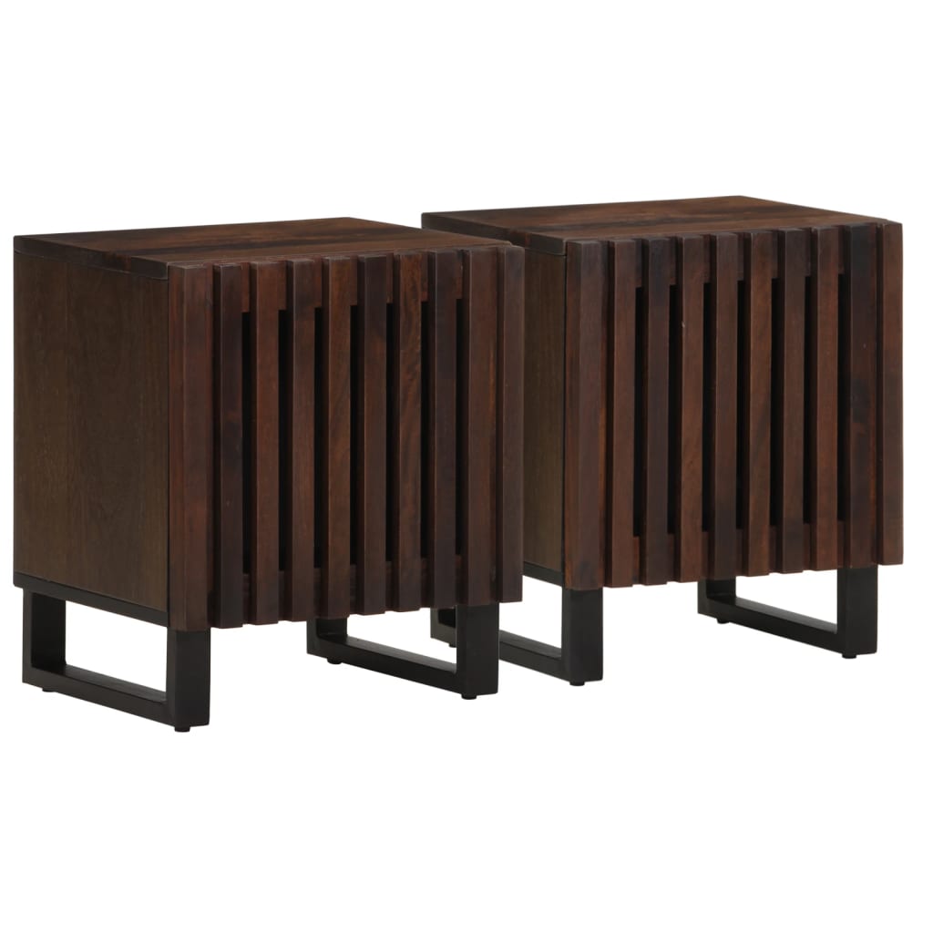 vidaXL Szafki nocne, 2 szt., 40x34x46 cm, lite drewno mango
