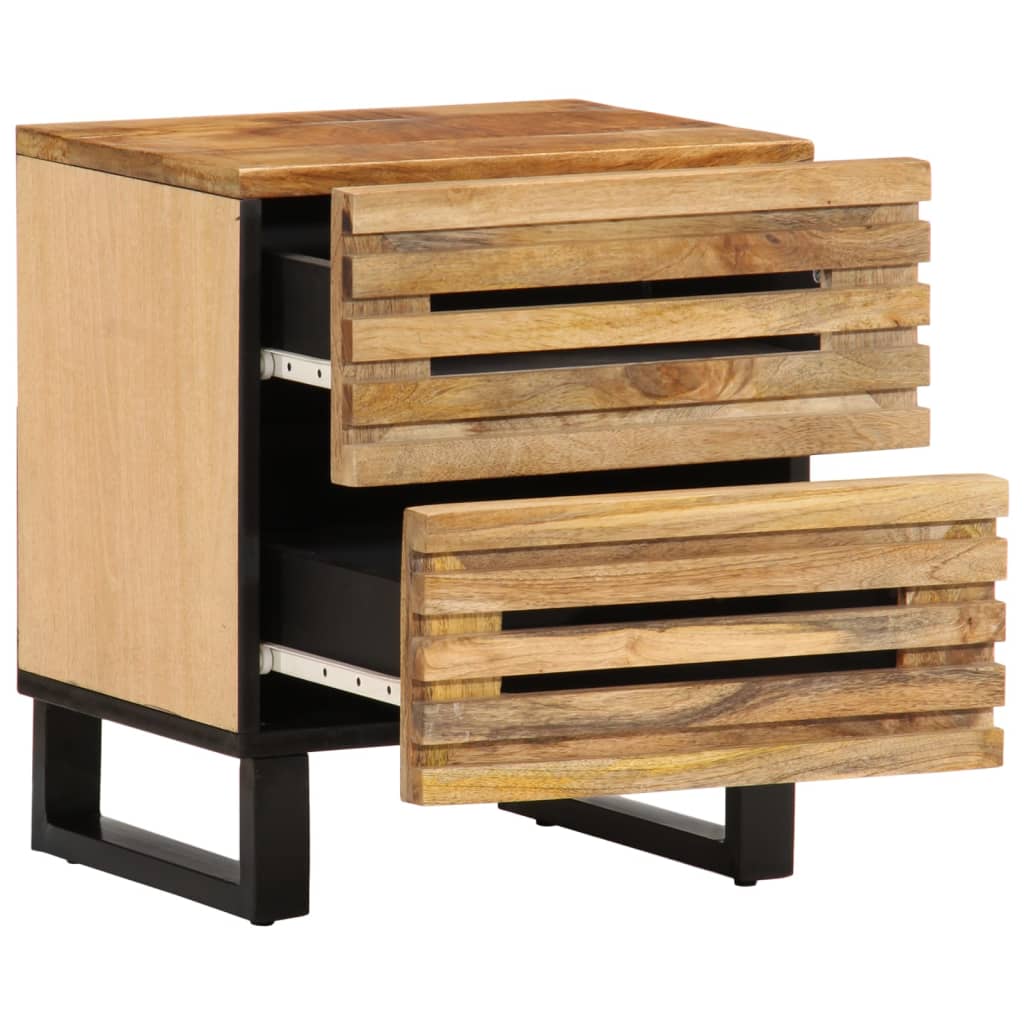 vidaXL Szafka nocna, 40x34x46 cm, lite surowe drewno mango