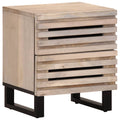 vidaXL Szafka nocna, 40x34x46 cm, bielone drewno mango