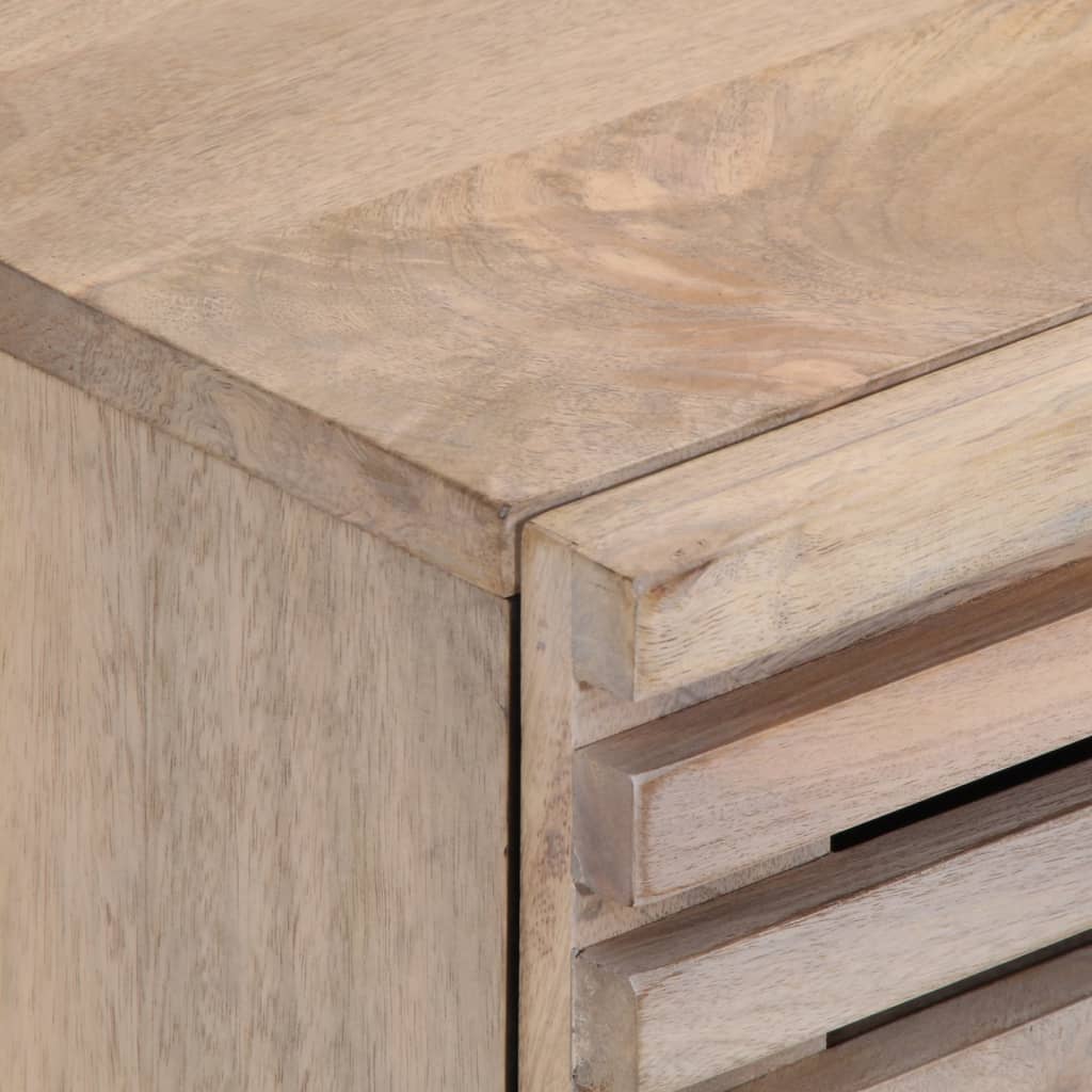 vidaXL Szafka nocna, 40x34x46 cm, bielone drewno mango