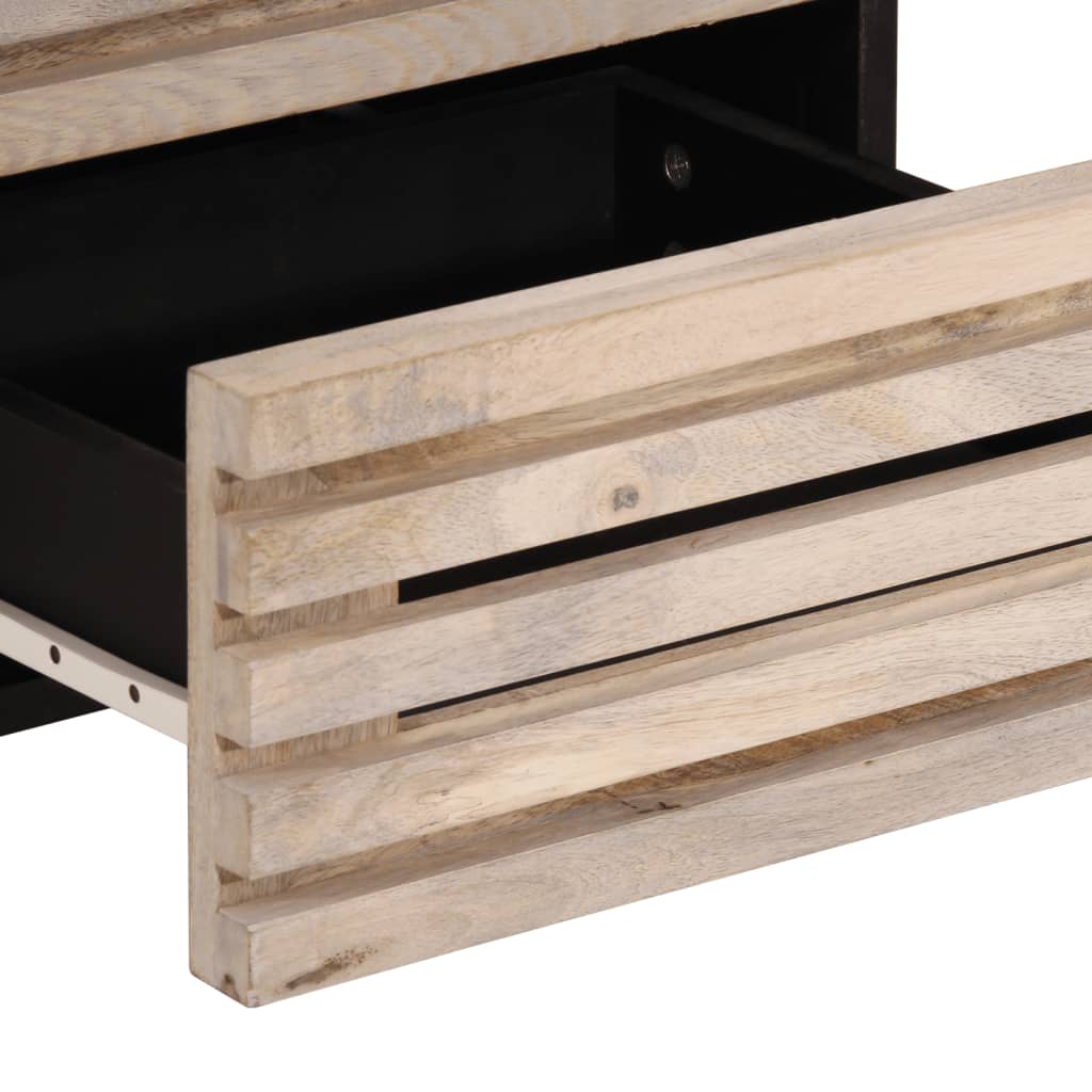 vidaXL Szafka nocna, 40x34x46 cm, bielone drewno mango