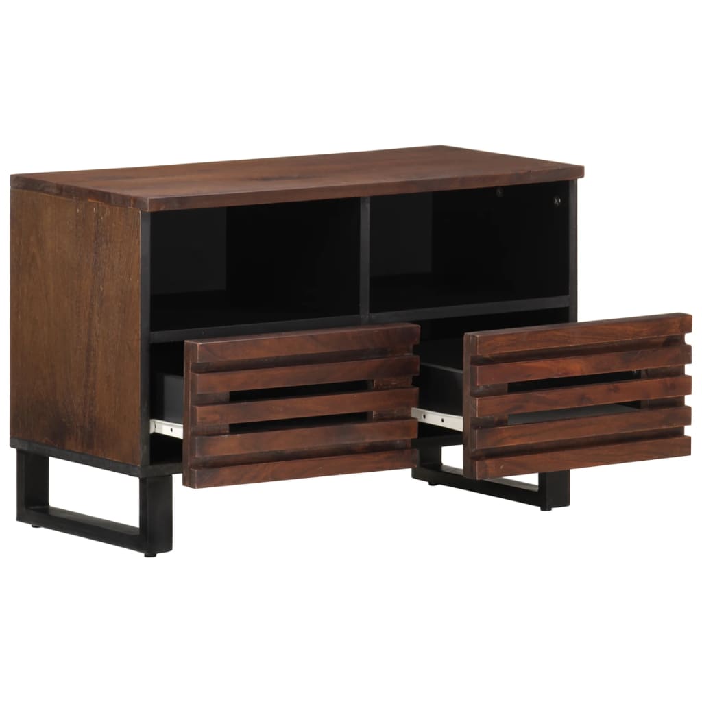 vidaXL Szafka pod telewizor, brązowa, 70x34x46 cm, lite drewno mango