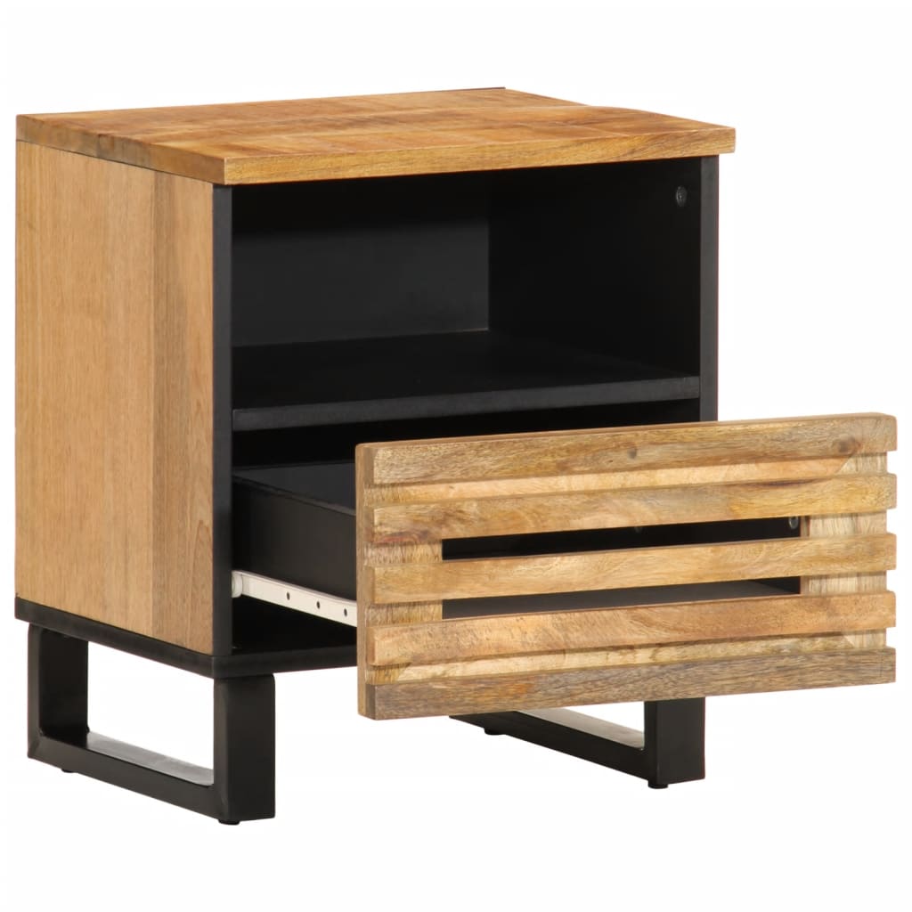 vidaXL Szafki nocne, 2 szt., 40x34x46 cm, lite surowe drewno mango