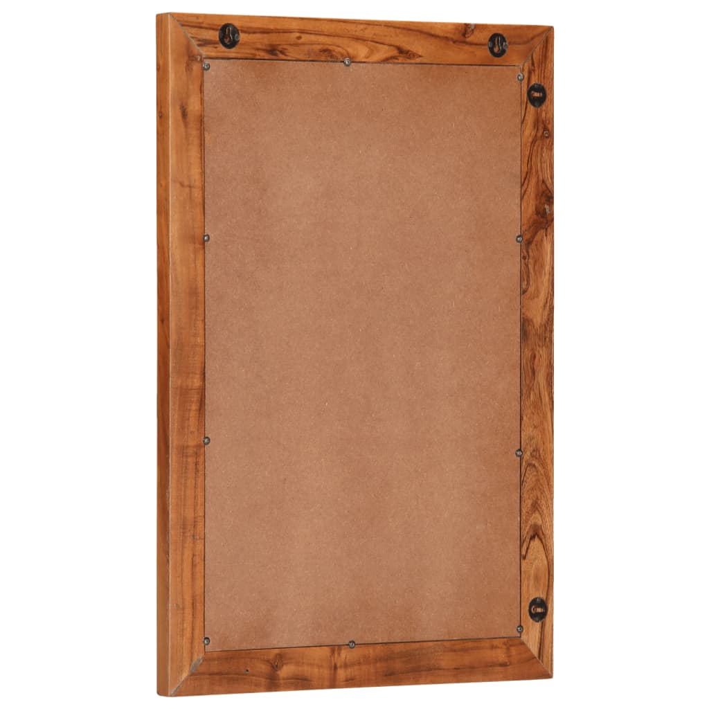 vidaXL Lustro łazienkowe, 50x70 cm, lite drewno akacjowe i szkło