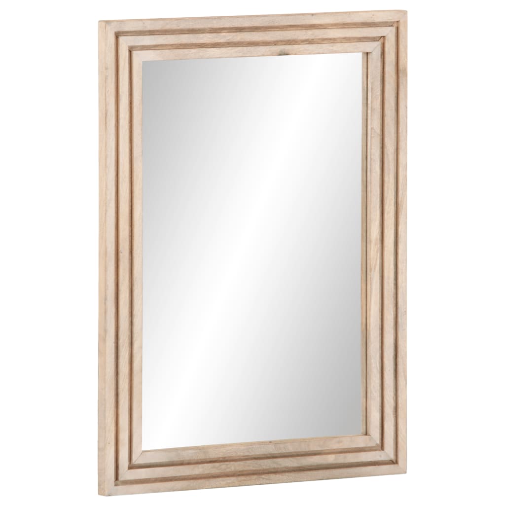 vidaXL Lustro łazienkowe, 50x70 cm, lite drewno mango i szkło
