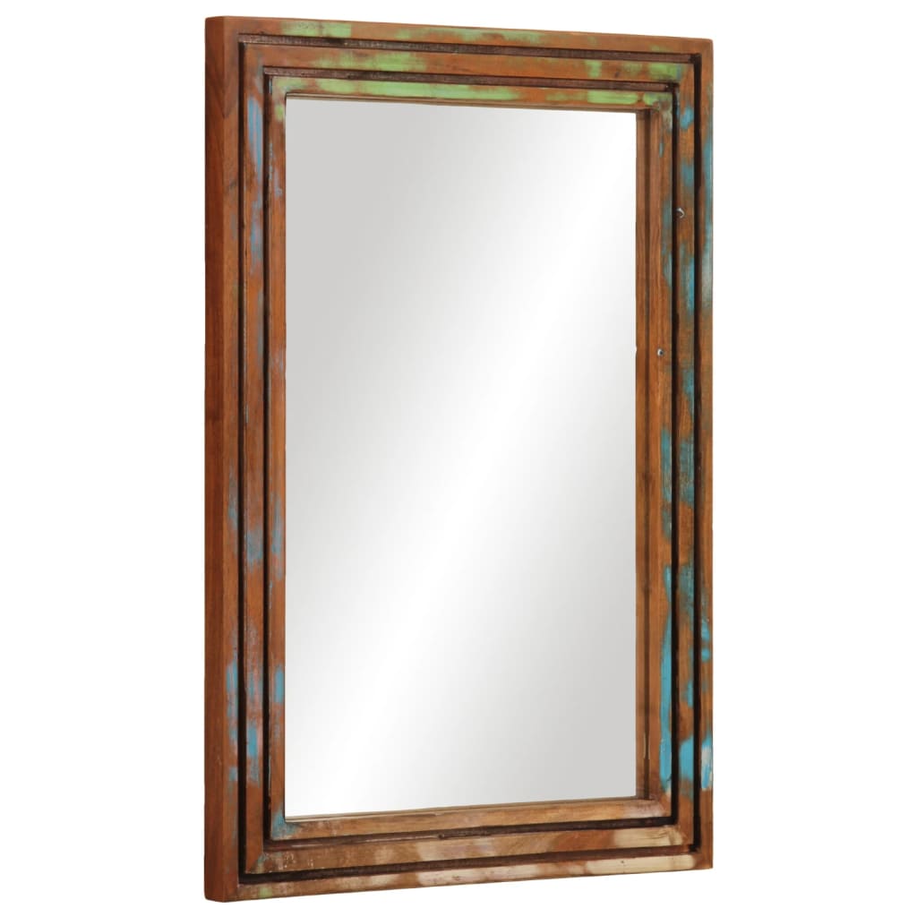 vidaXL Lustro łazienkowe, 50x70 cm, lite drewno akacjowe i szkło