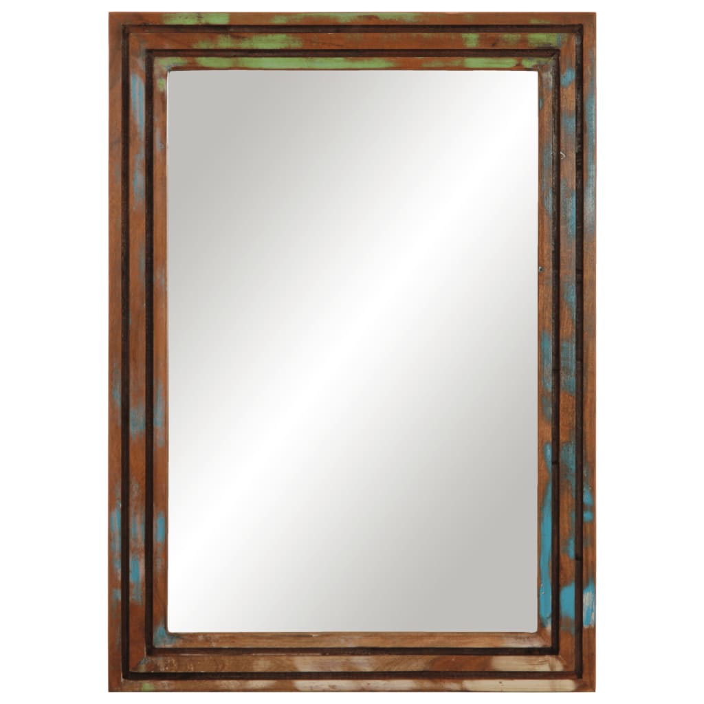 vidaXL Lustro łazienkowe, 50x70 cm, lite drewno akacjowe i szkło