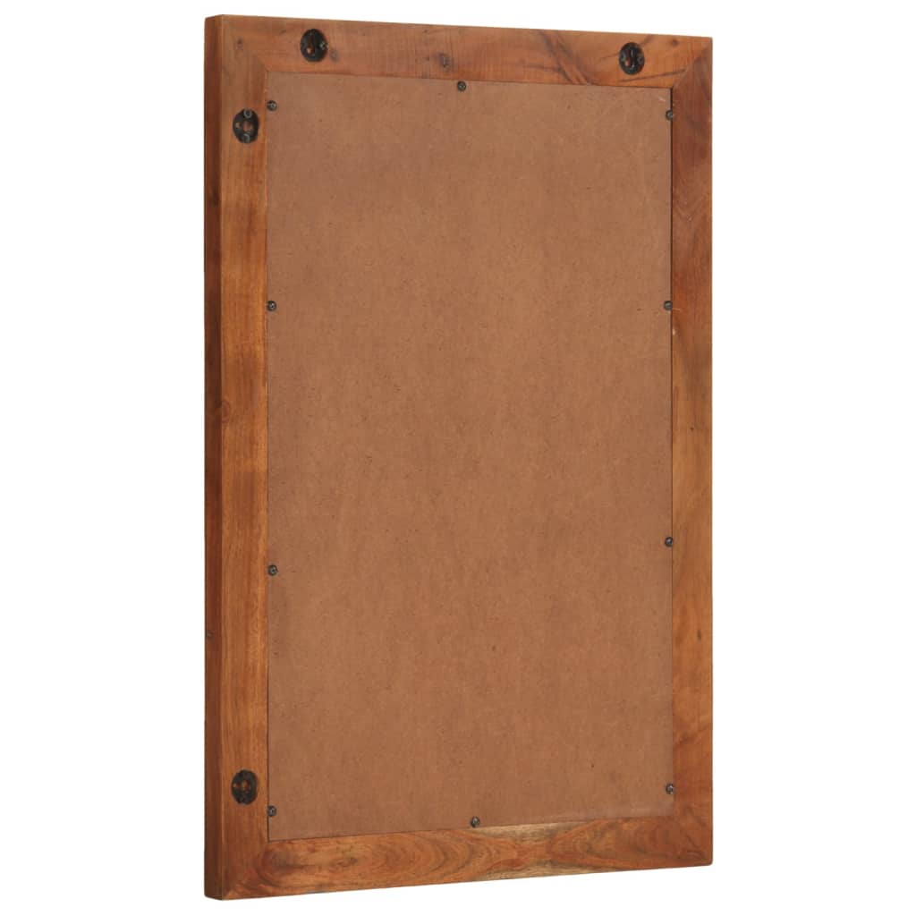 vidaXL Lustro łazienkowe, 50x70 cm, lite drewno akacjowe i szkło