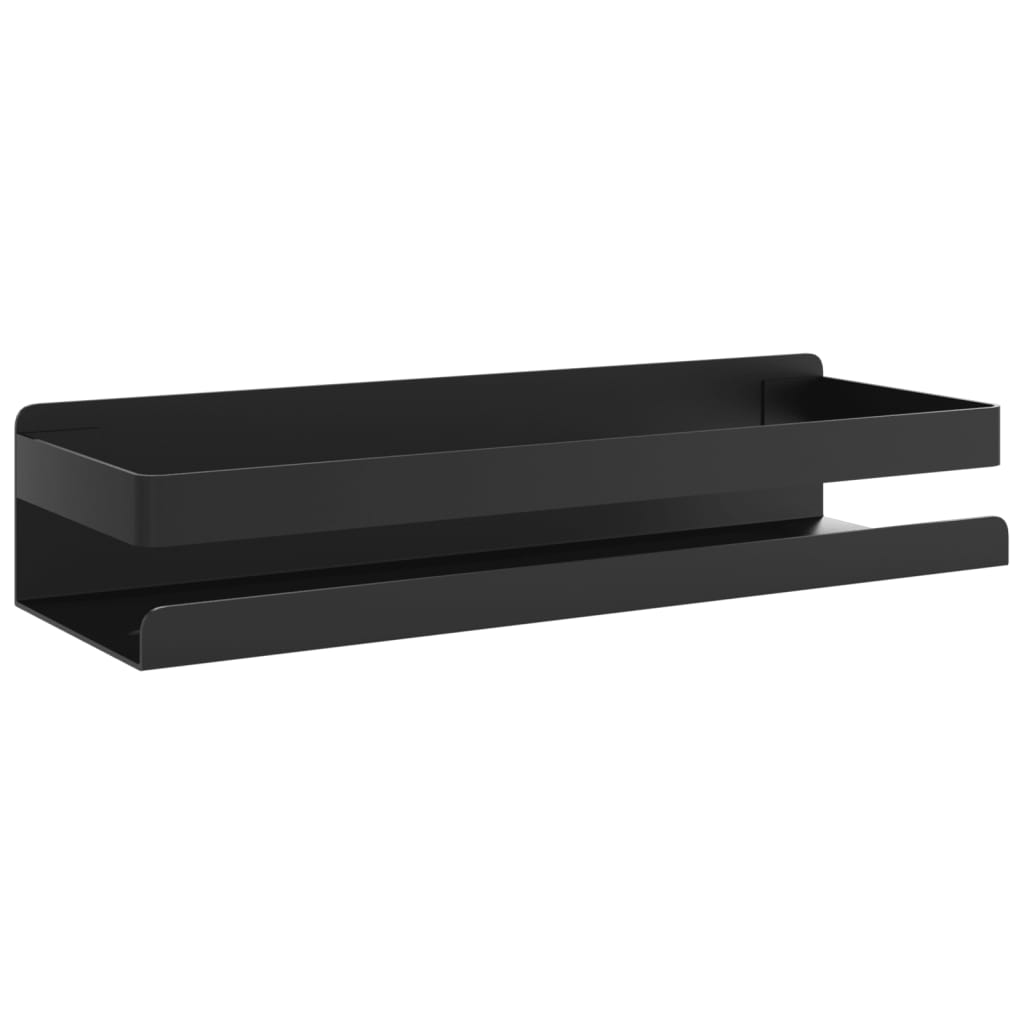 vidaXL Półka prysznicowa, czarny mat, 30x10x6 cm, stal nierdzewna 304
