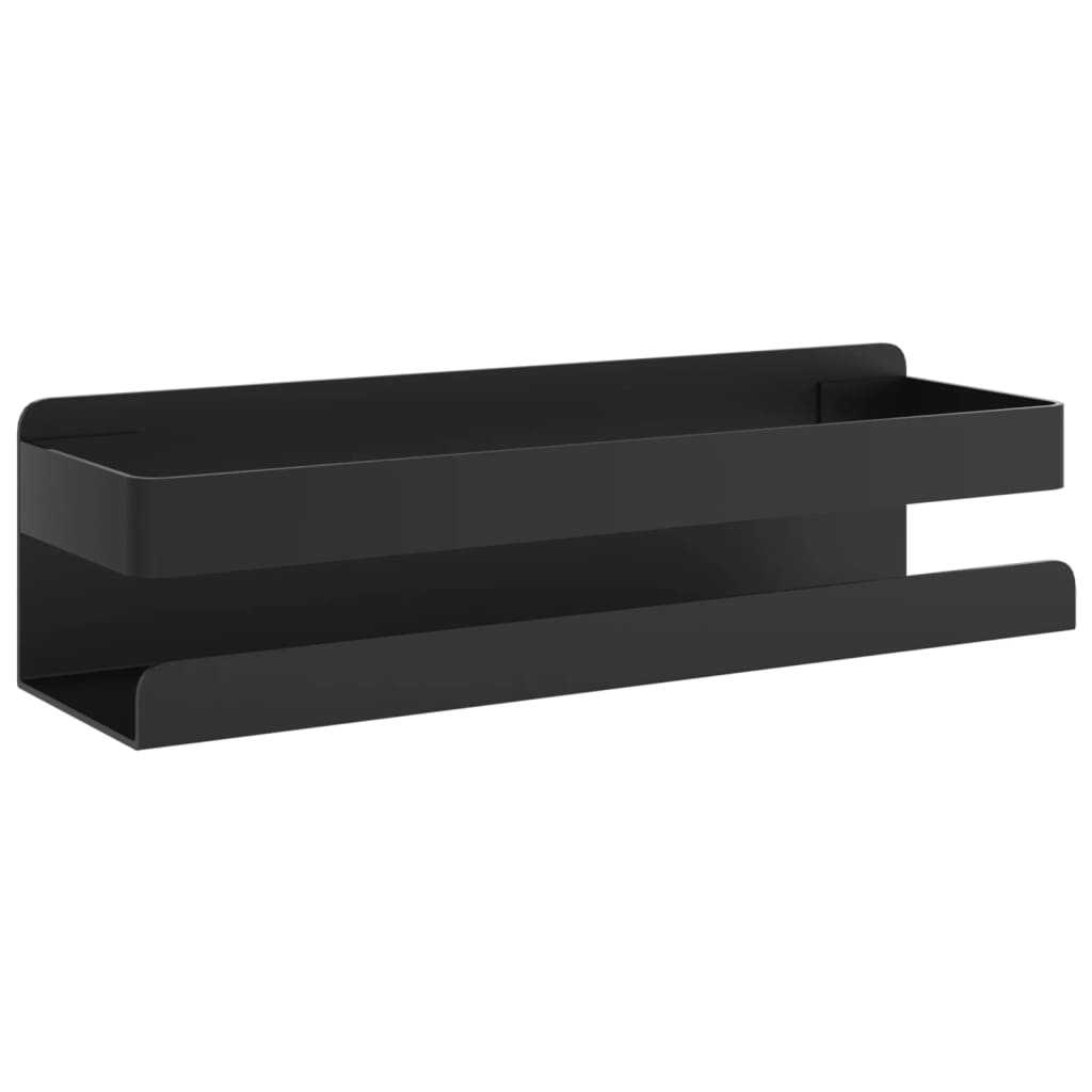 vidaXL Półka prysznicowa, czarny mat, 23x6,5x6 cm, stal nierdzewna 304