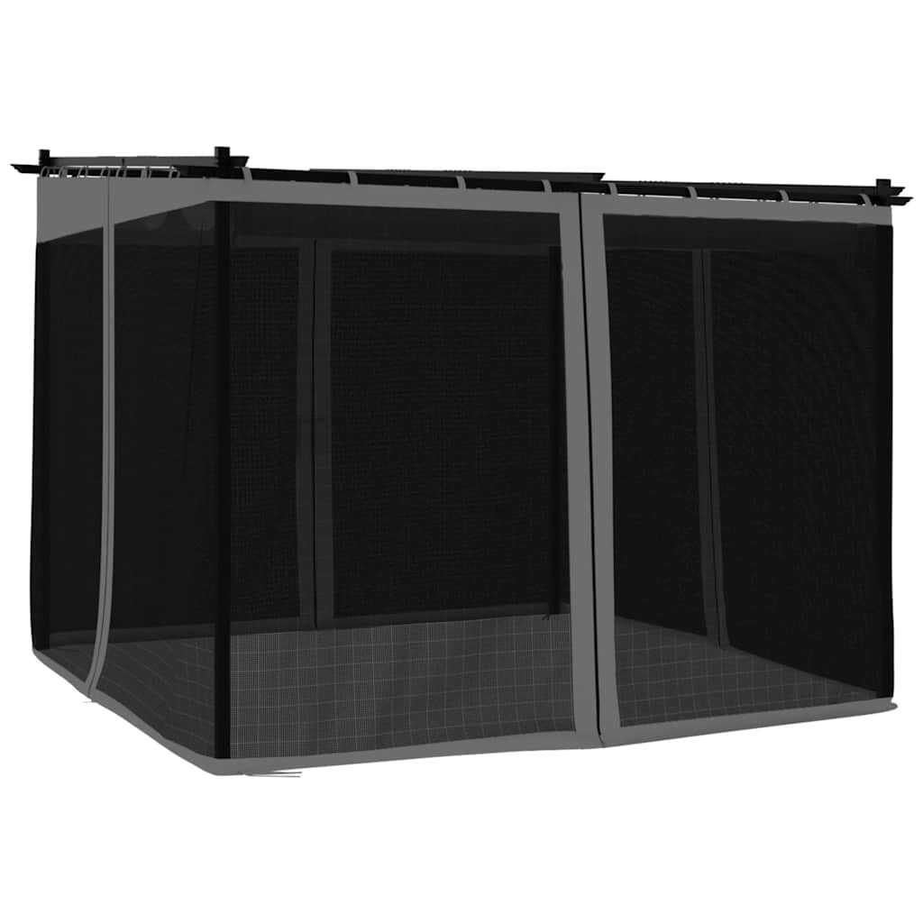 vidaXL Altanka ze ścianami z siatki, antracytowa, 3x3 m, stal