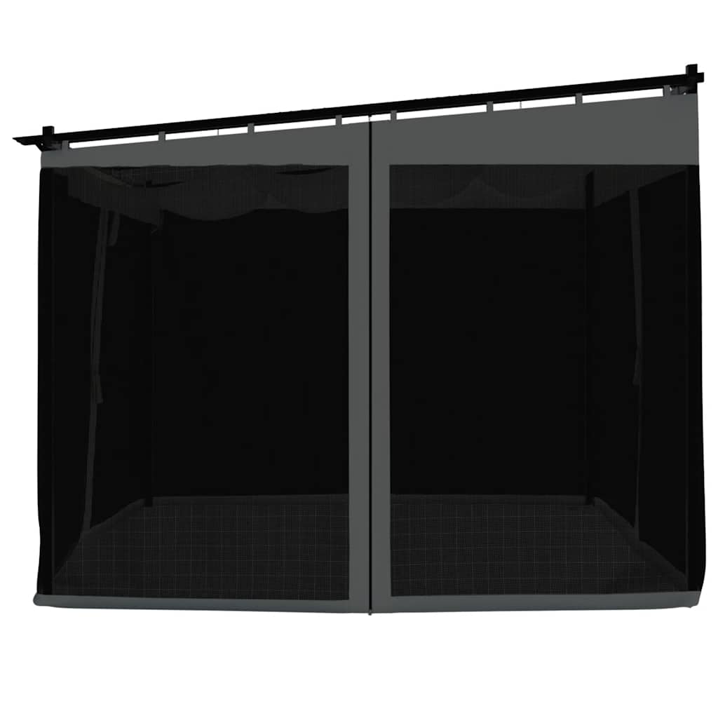 vidaXL Altanka ze ścianami z siatki, antracytowa, 3x3 m, stal