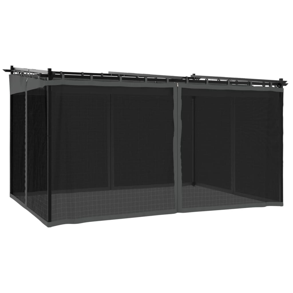 vidaXL Altanka ze ścianami z siatki, antracytowa, 4x3 m, stal