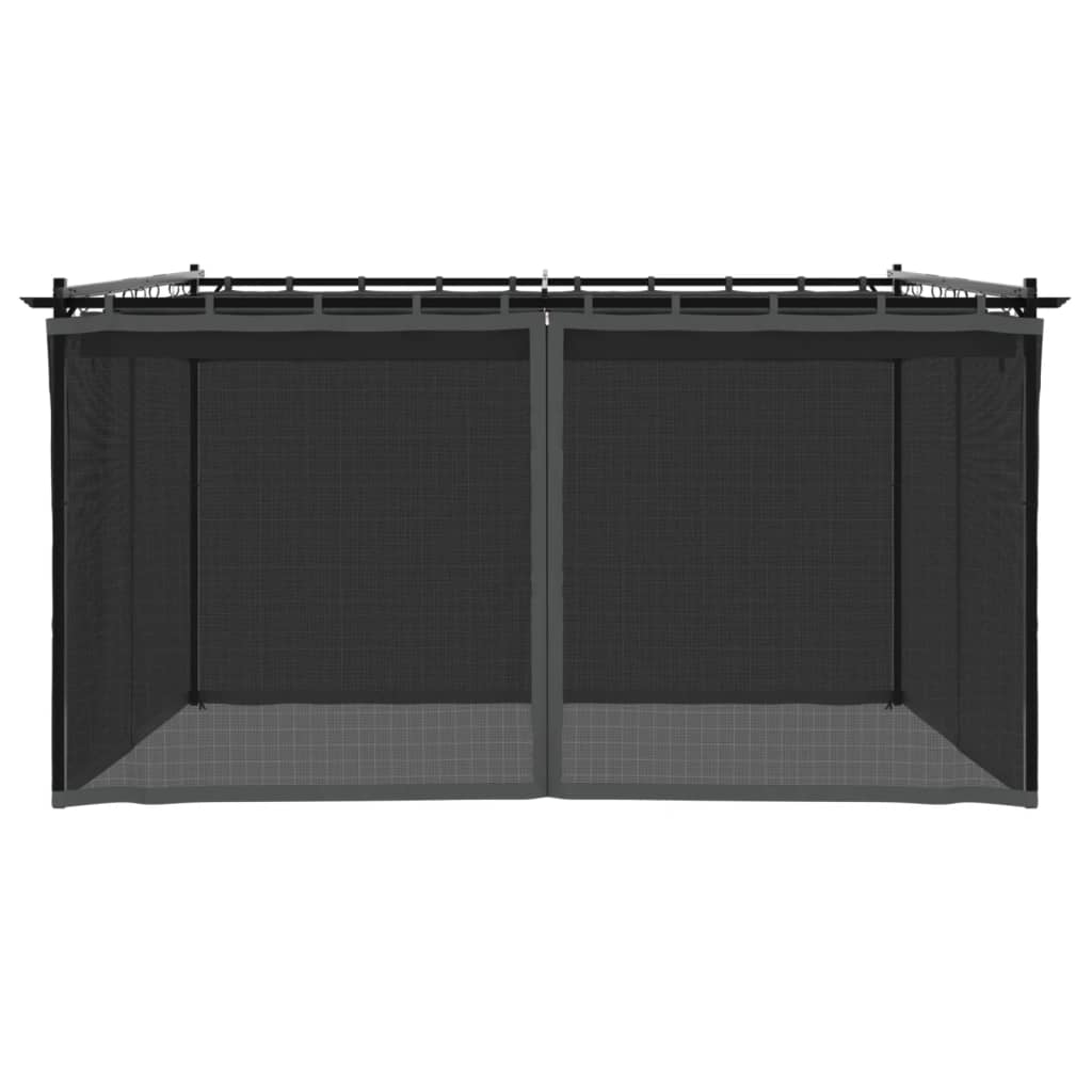 vidaXL Altanka ze ścianami z siatki, antracytowa, 4x3 m, stal