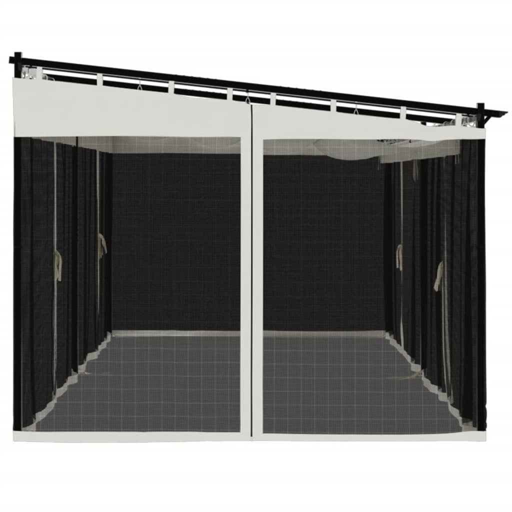 vidaXL Altanka ze ścianami z siatki, kremowa, 6x3 m, stal