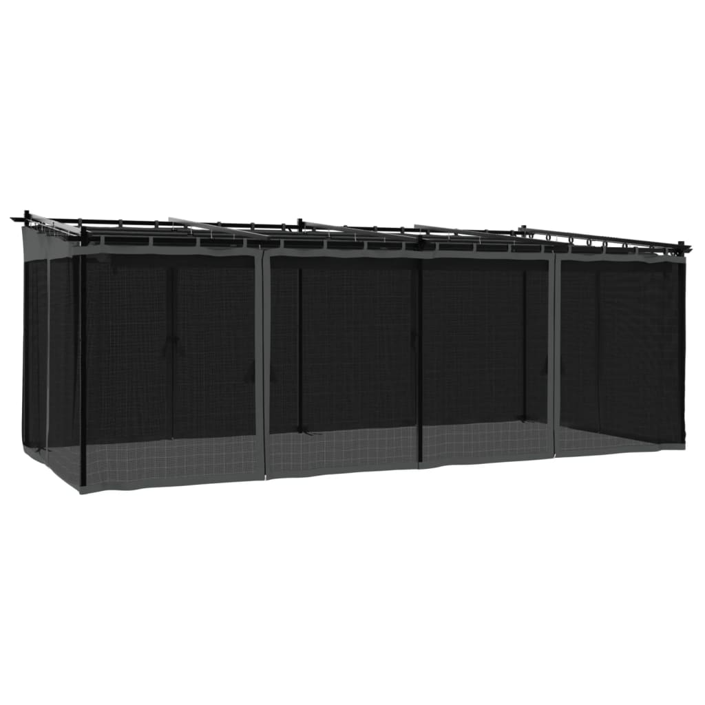 vidaXL Altanka ze ścianami z siatki, antracytowa, 6x3 m, stal