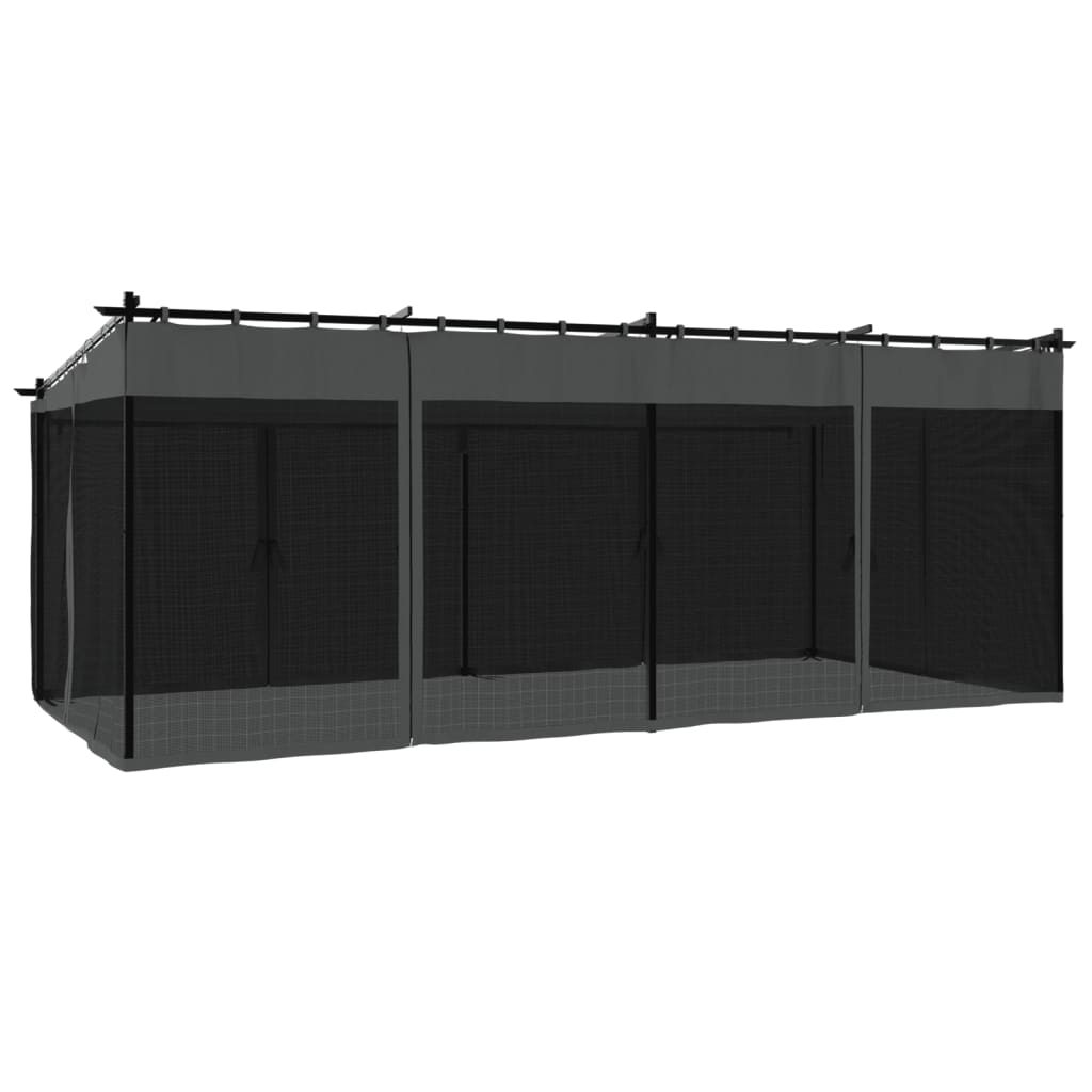 vidaXL Altanka ze ścianami z siatki, antracytowa, 6x3 m, stal