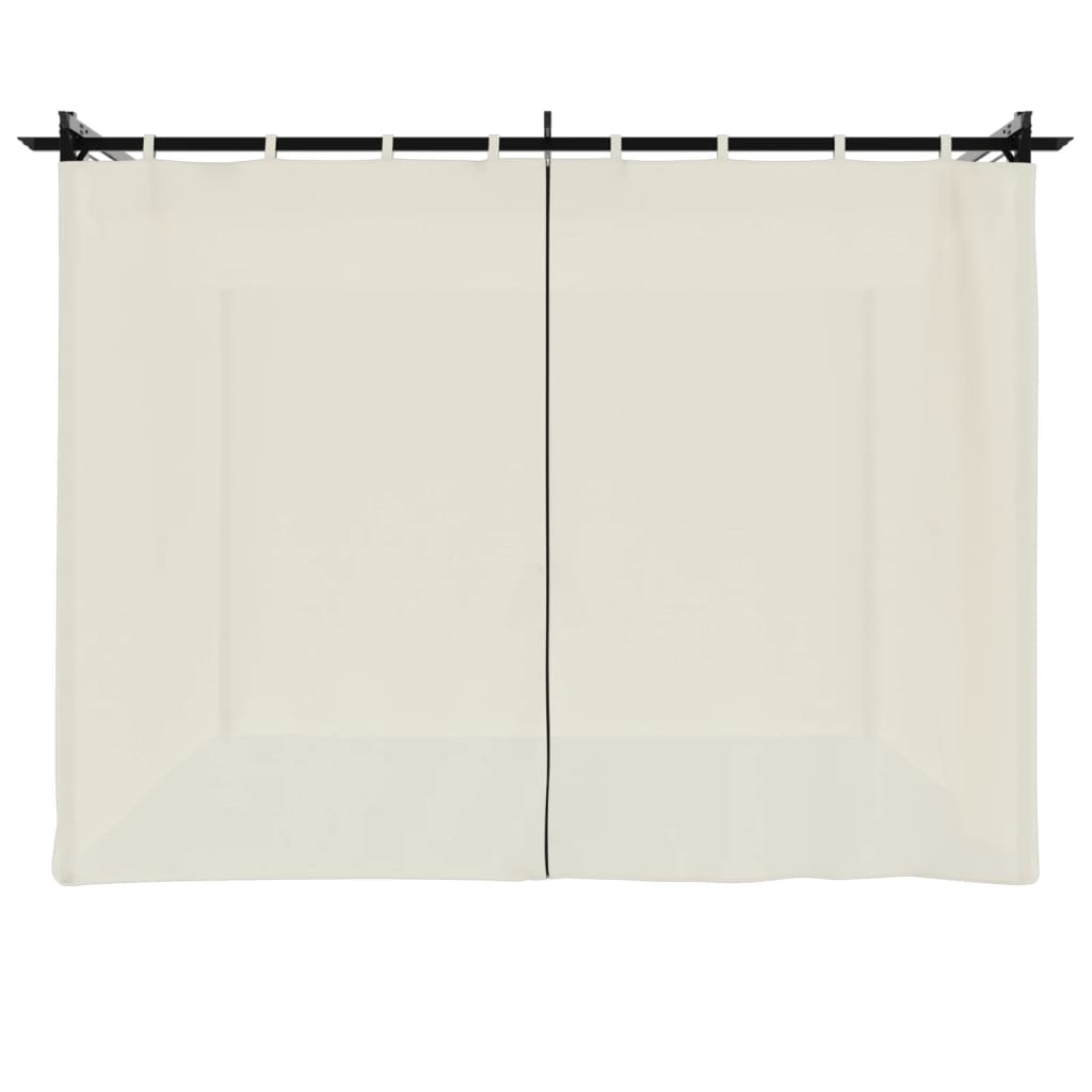 vidaXL Altana ogrodowa z zasłonami, kremowa, 3x3 m, stal