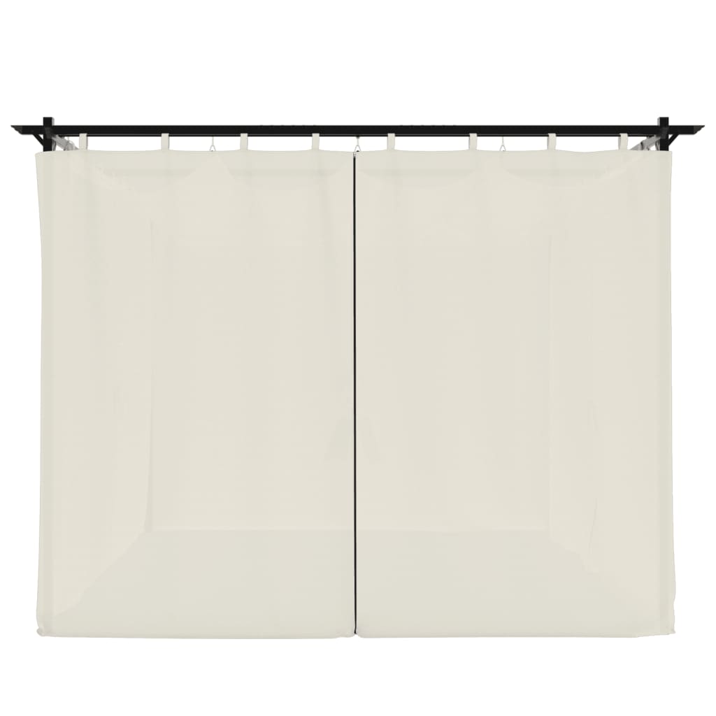 vidaXL Altana ogrodowa z zasłonami, kremowa, 3x3 m, stal