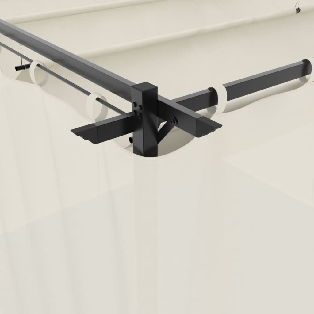 vidaXL Altana ogrodowa z zasłonami, kremowa, 3x3 m, stal