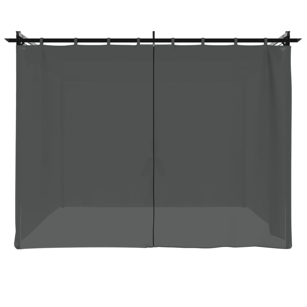 vidaXL Altana ogrodowa z zasłonami, antracytowa, 3x3 m, stal