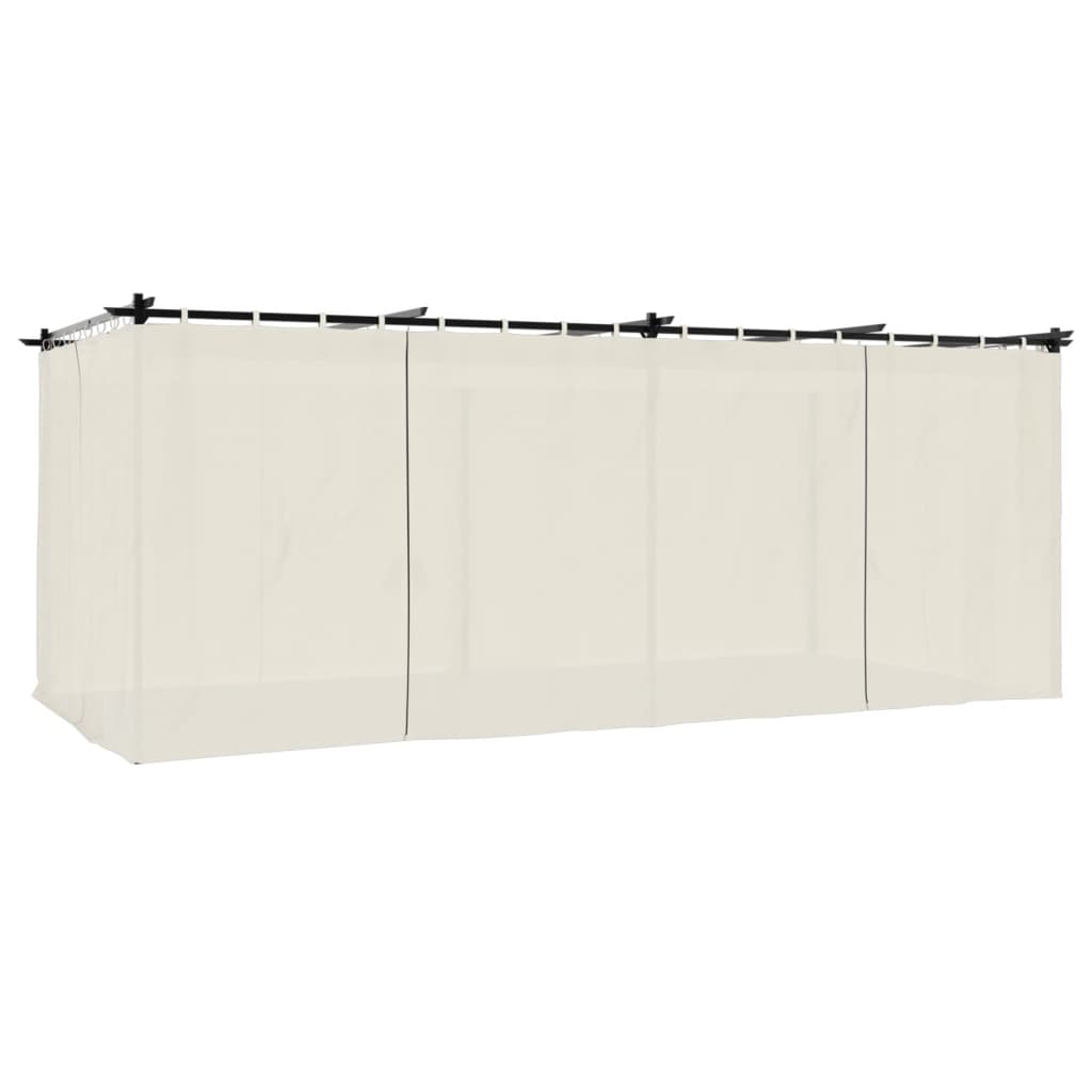 vidaXL Altana ogrodowa z zasłonami, kremowa, 6x3 m, stal