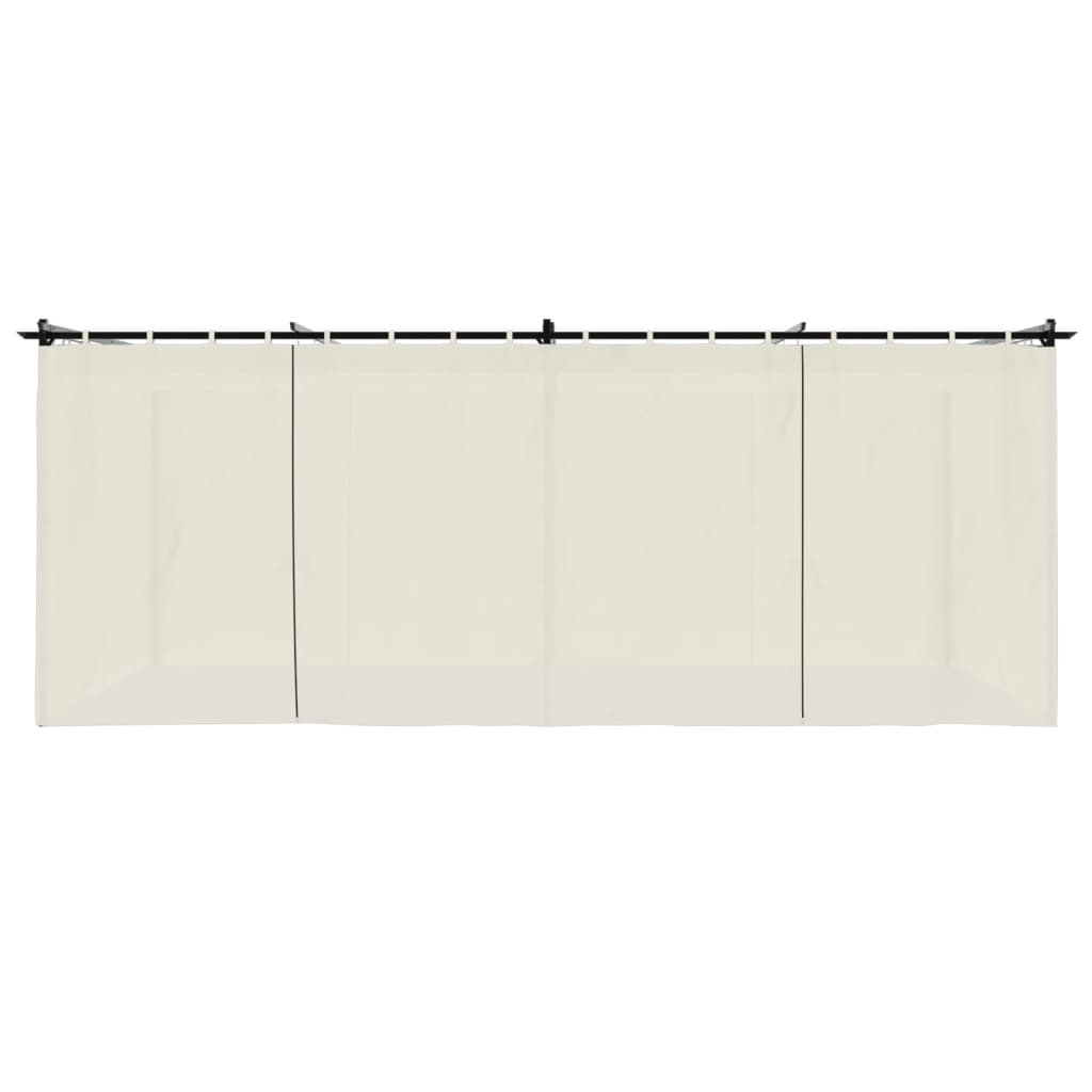 vidaXL Altana ogrodowa z zasłonami, kremowa, 6x3 m, stal