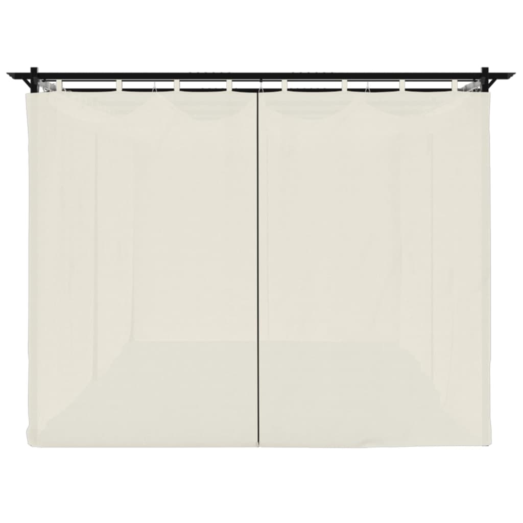 vidaXL Altana ogrodowa z zasłonami, kremowa, 6x3 m, stal