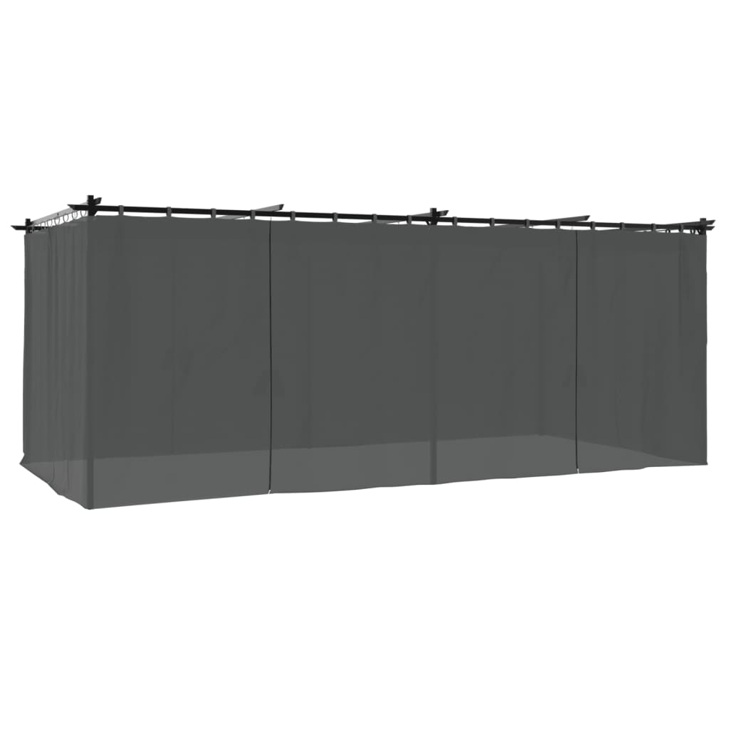 vidaXL Altana ogrodowa z zasłonami, antracytowa, 6x3 m, stal
