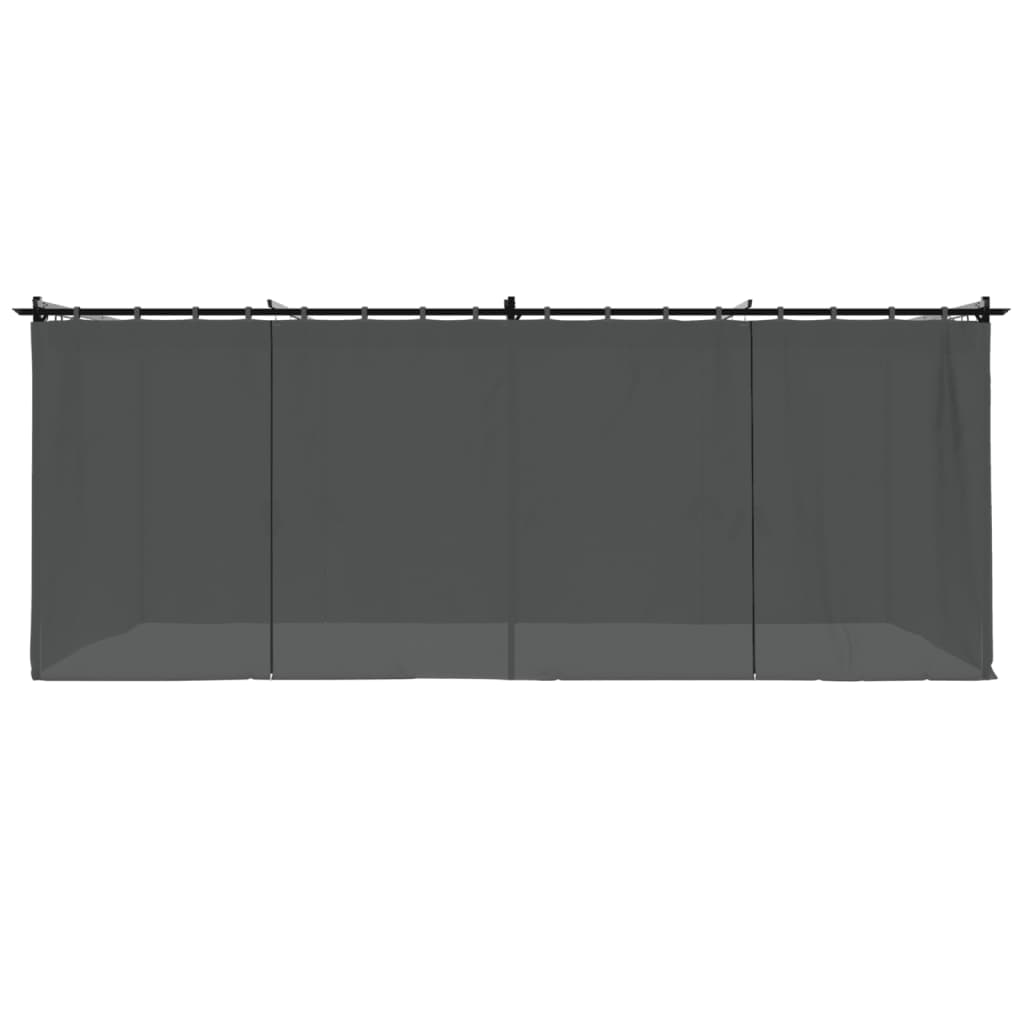 vidaXL Altana ogrodowa z zasłonami, antracytowa, 6x3 m, stal