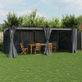 vidaXL Altana ogrodowa z zasłonami, antracytowa, 6x3 m, stal