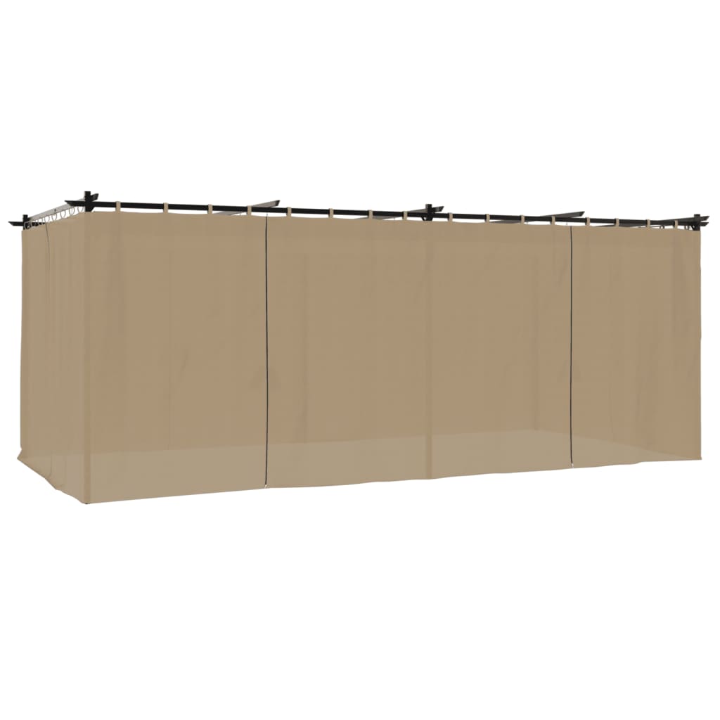 vidaXL Altana ogrodowa z zasłonami, kolor taupe, 6x3 m, stal