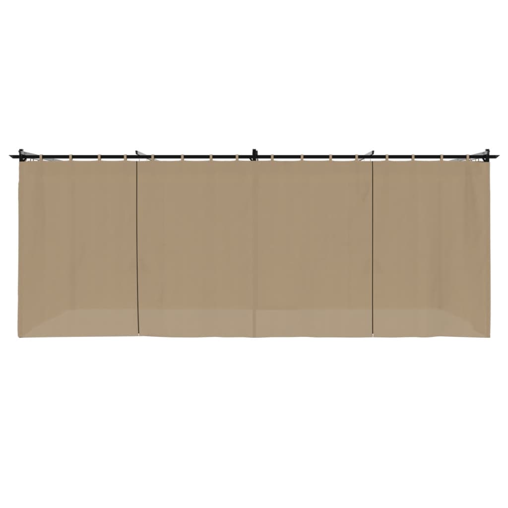 vidaXL Altana ogrodowa z zasłonami, kolor taupe, 6x3 m, stal