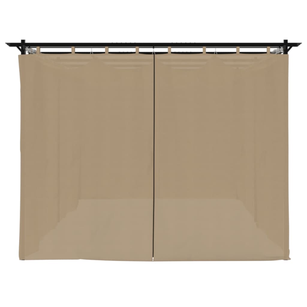 vidaXL Altana ogrodowa z zasłonami, kolor taupe, 6x3 m, stal