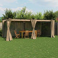 vidaXL Altana ogrodowa z zasłonami, kolor taupe, 6x3 m, stal
