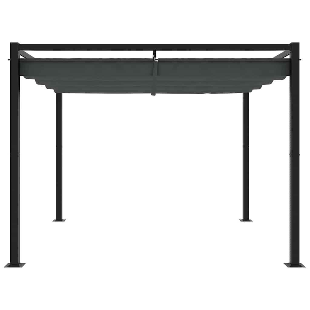 vidaXL Altana ogrodowa ze zwijanym dachem, antracytowa, 3x3 m, stalowa