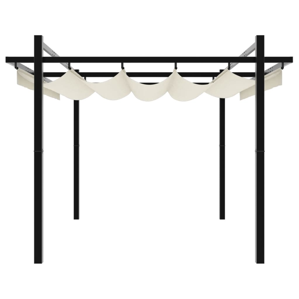 vidaXL Altana ogrodowa ze zwijanym dachem, kremowa, 3x3 m, aluminium