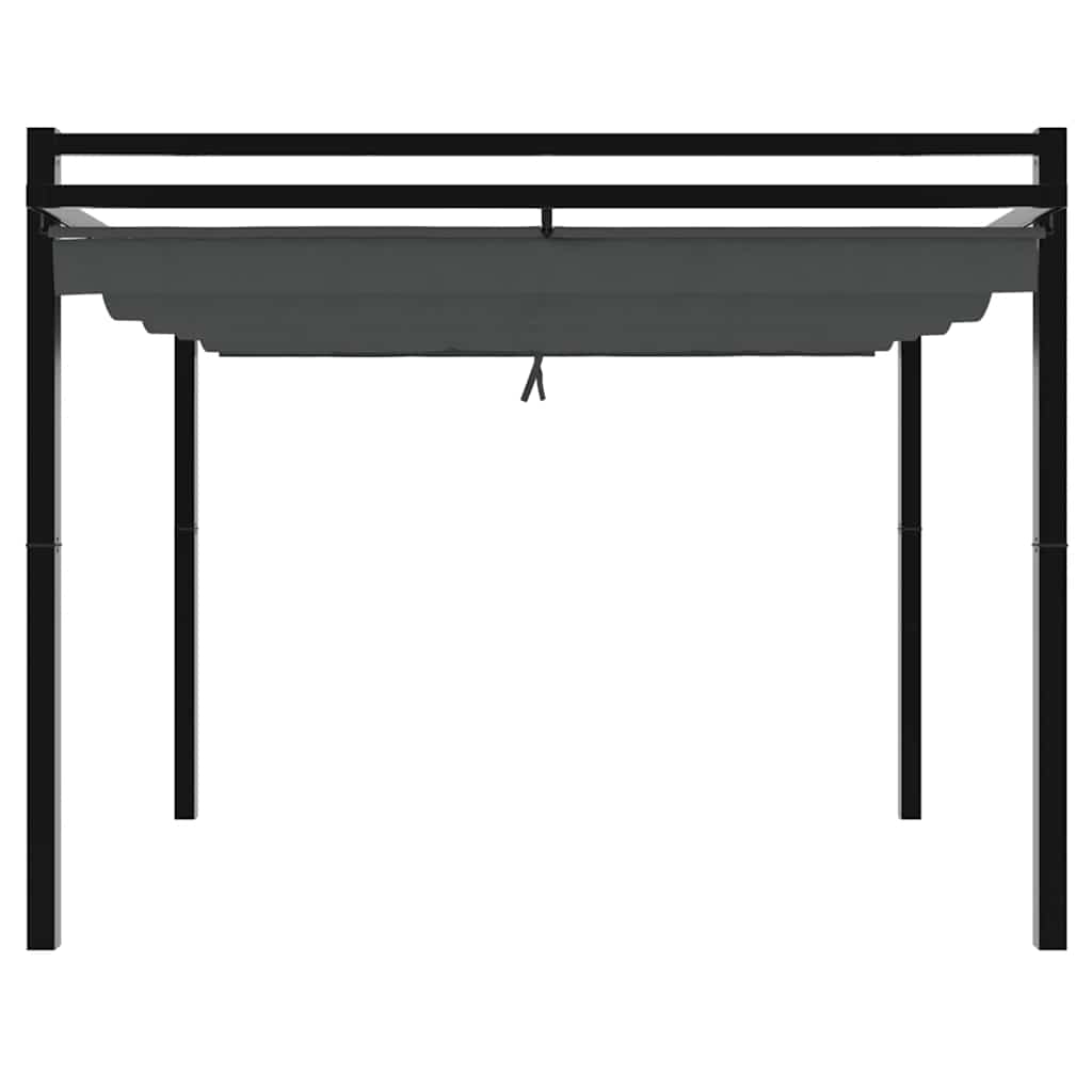 vidaXL Altana ogrodowa ze zwijanym dachem, antracytowa, 3x3 m